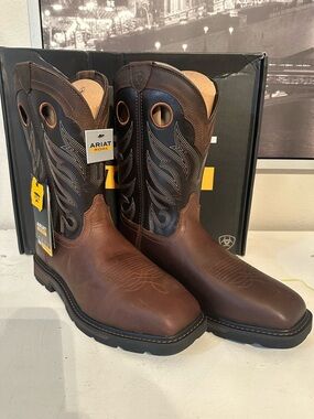 ARIAT MEN'S GROUNDWORK WESTERN WORK BOOTS - STEEL TOE